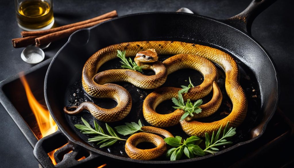 Frying Snake Meat