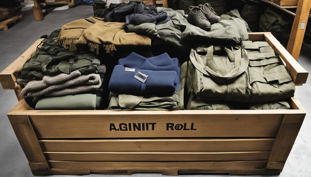 military clothing storage